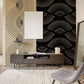 Wallcovering mural of abstract fan art for use as a hallway decoration