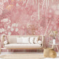 Blush Petals Mural Wallpaper in living room