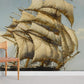 wallpaper of a sailboat blowing in the wind