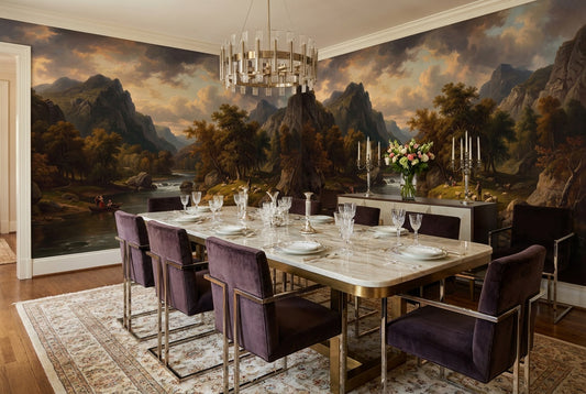 Amber Mountain Valley Wallpaper Mural - 1