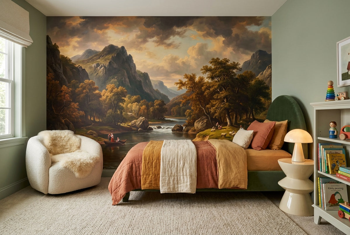 Amber Mountain Valley Wallpaper Mural - 4