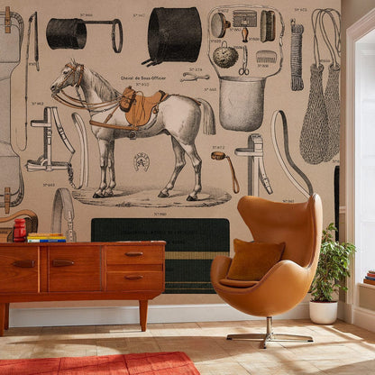 Vintage Harness Wall Mural for living Room decor