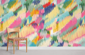 Colorful Abstract Brushstroke Art Mural Wallpaper