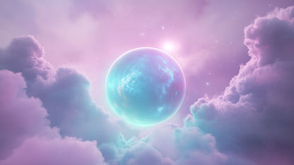 Aurora Moon Cloudscape Mural Wallpaper