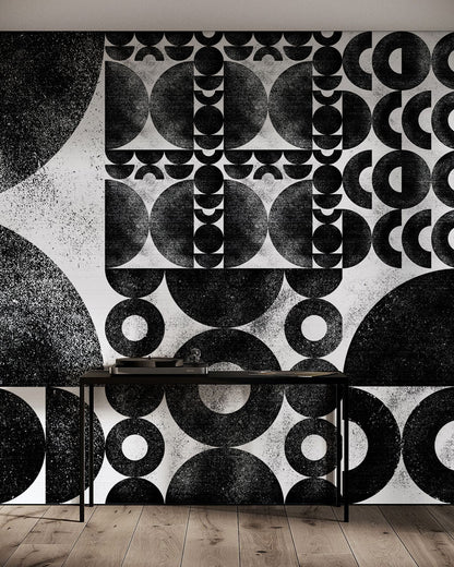 Geometric Circle Mosaic Mural Wallpaper