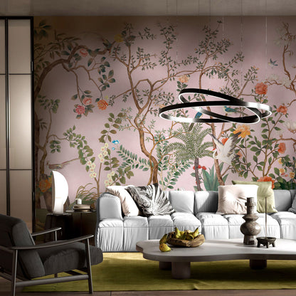 Blossom Serenade Mural Wallpaper in living room