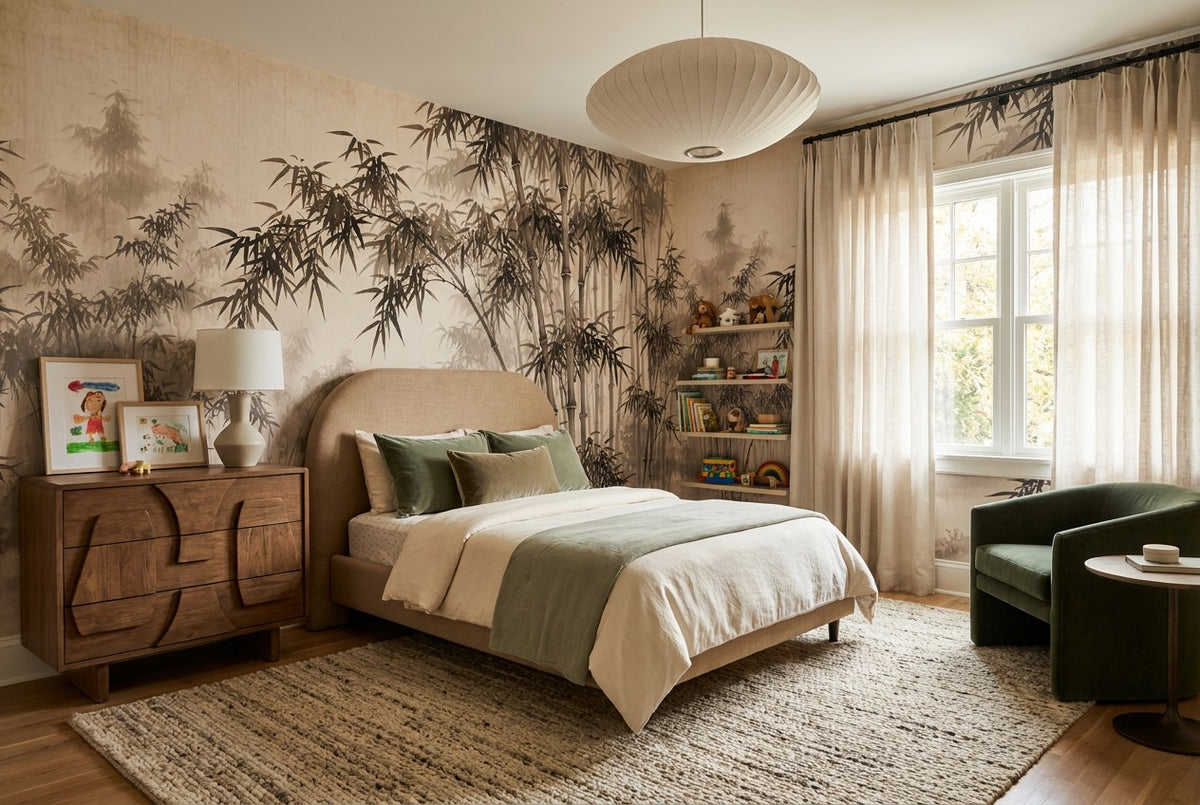 Bamboo Forest Grove Brown Wallpaper Mural - image 5