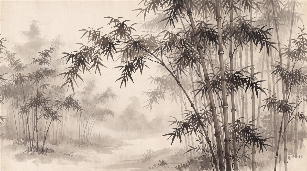 Bamboo Forest Grove Brown Wallpaper Mural - image 2