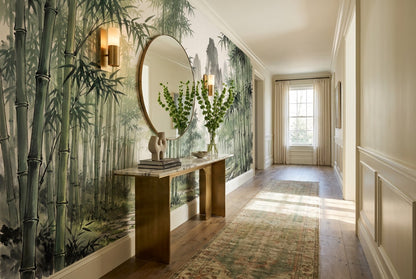 Bamboo Forest Bridge Green Wallpaper Mural - image 5