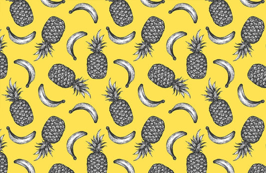 Tropical Fruit Yellow Kitchen Mural Wallpaper