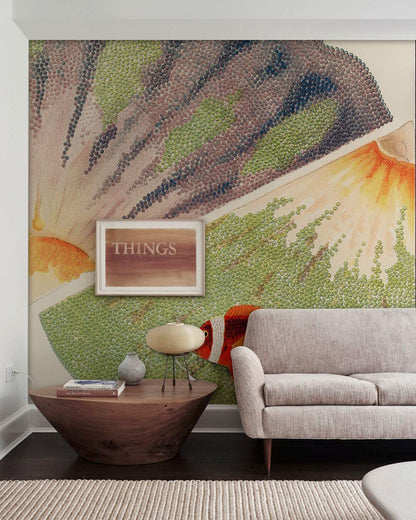 Barrier Reef Anemones Painting Fish Wallpaper Mural