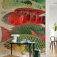 Colorful Tropical Fish Illustration Mural Wallpaper