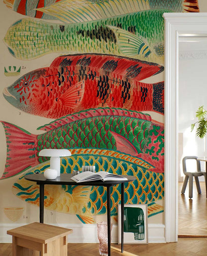Barrier Reef Fishes Wallpaper Mural Design Idea