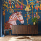 Luxury Equestrian Tassel Navy Mural Wallpaper