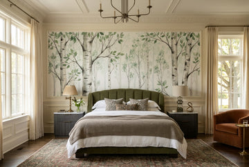 Natural Green Birch Forest Wallpaper Mural