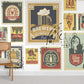 Vintage Brewery Stamp Collection Mural Wallpaper