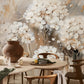 Blossoming Serenity Escape Mural Wallpaper in dining room