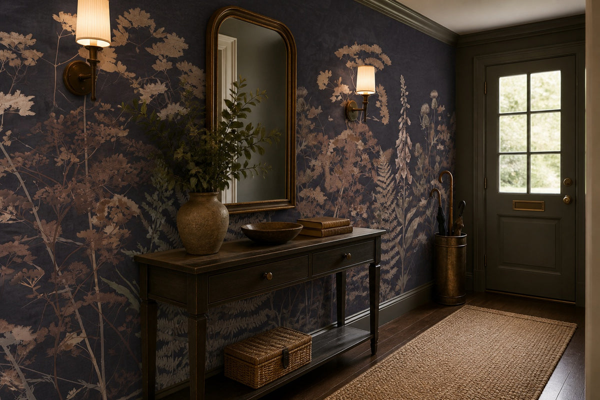 Dark Beige Botanical Garden Wallpaper Mural - 6