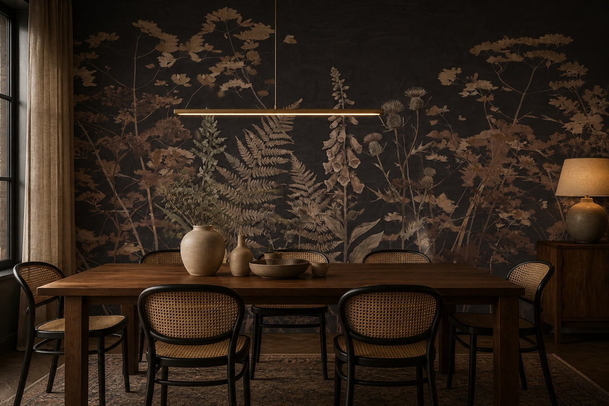 Dark Beige Botanical Garden Wallpaper Mural - 3