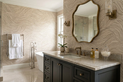 Beige Swirl Wallpaper Mural view 4