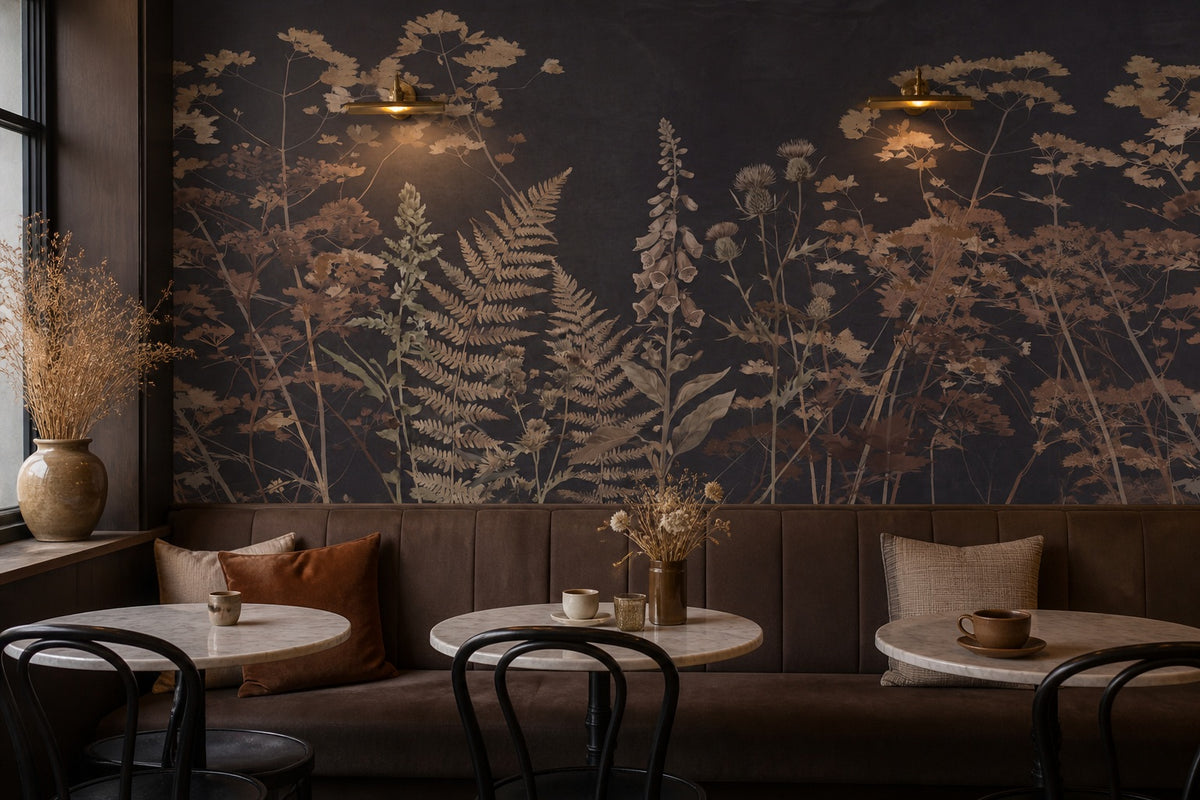 Dark Beige Botanical Garden Wallpaper Mural - 10