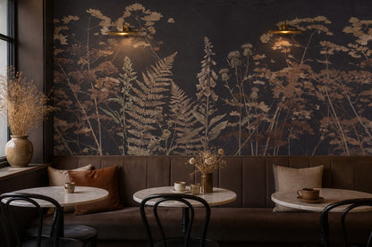 Dark Beige Botanical Garden Wallpaper Mural - 10
