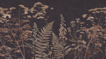 Dark Beige Botanical Garden Wallpaper Mural - 11