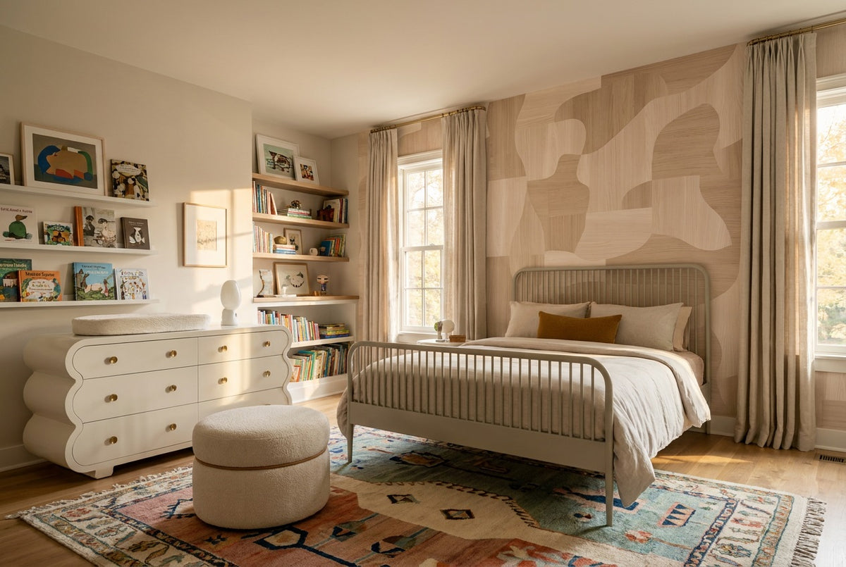 Beige Blocks Wallpaper Mural view 4