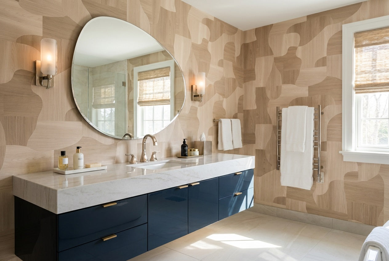 Beige Blocks Wallpaper Mural view 3