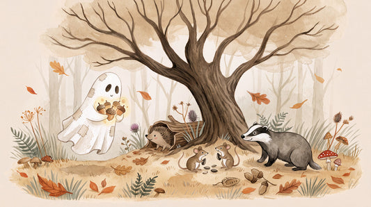 Ghost Feeding Woodland Animals Halloween Wallpaper Mural - image 2