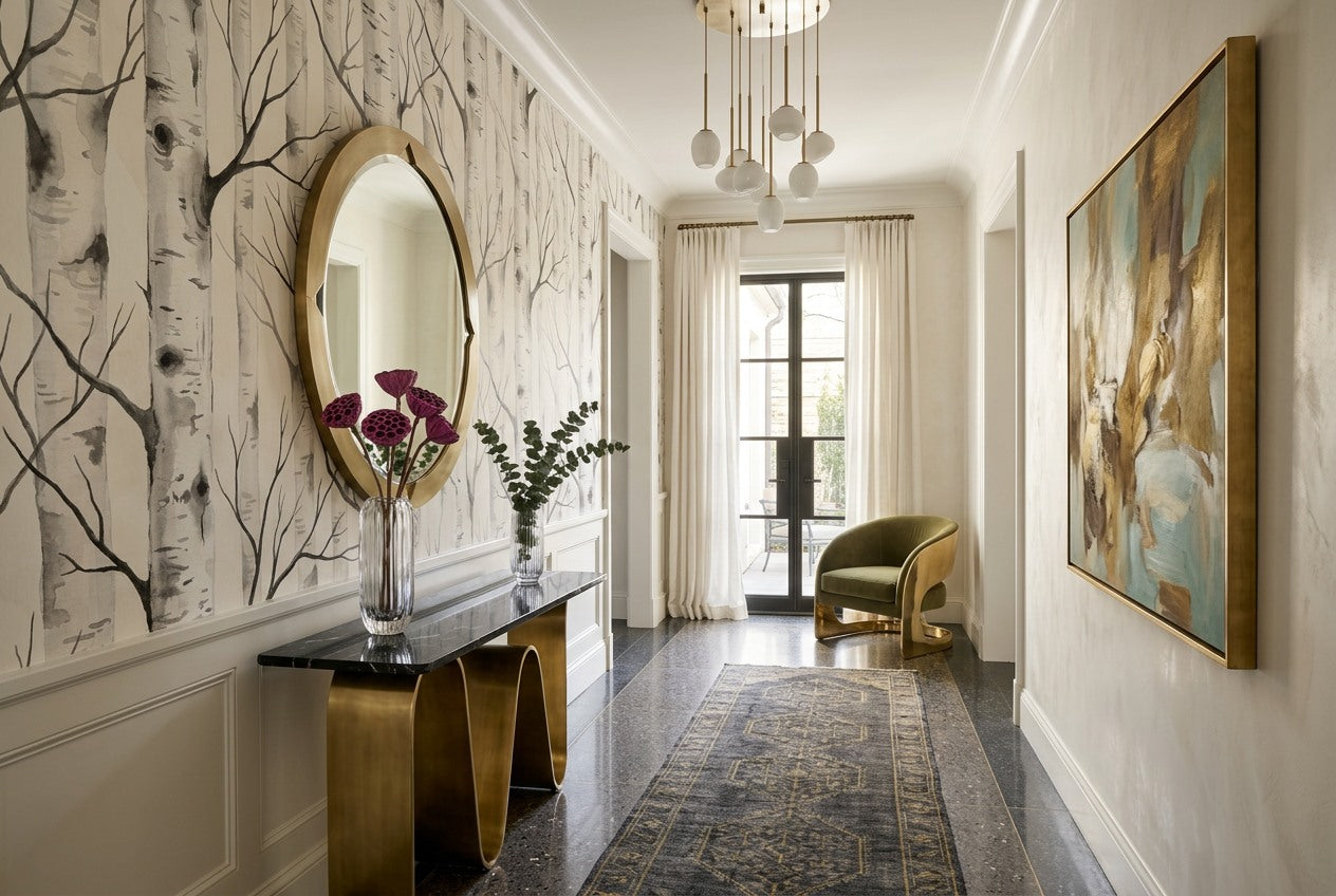 Delicate White Birch Forest Wallpaper Mural room scene