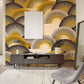 Geometric Fan Pattern Luxury Mural Wallpaper