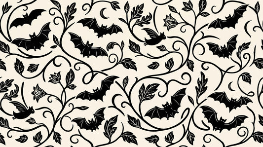 Bats and Leafy Vines Halloween Wallpaper Mural - image 2