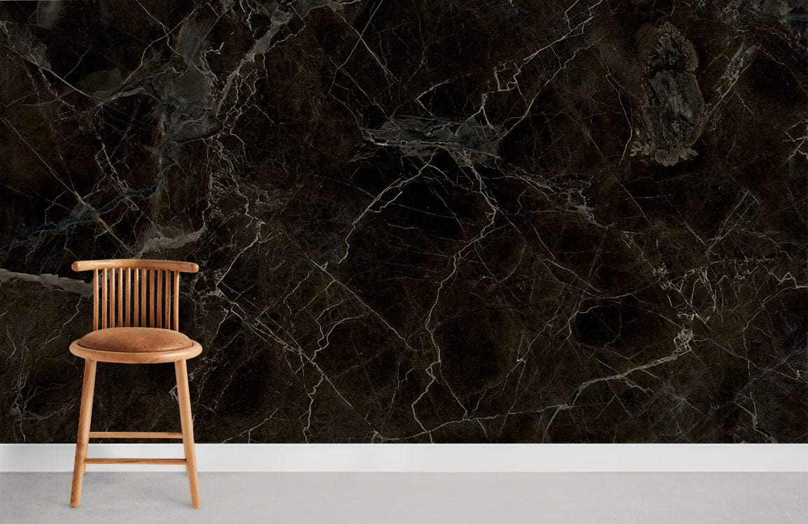 Luxurious Dark Marble Effect Wallpaper