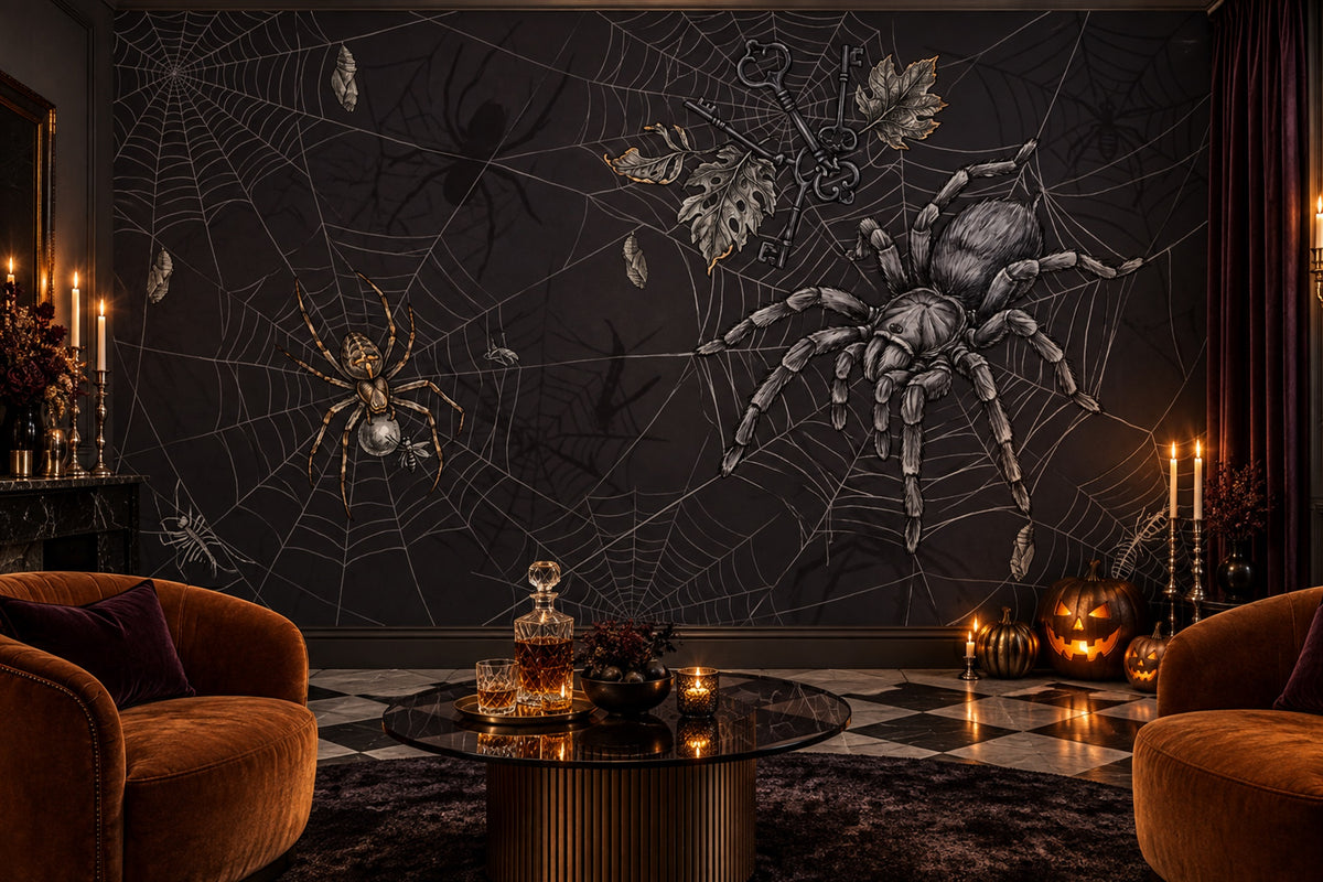 Giant Spiders and Webs Halloween Wallpaper Mural - image 3