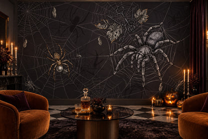 Giant Spiders and Webs Halloween Wallpaper Mural - image 3