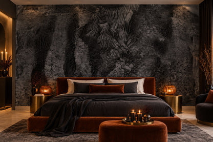 Black Furry Abstract Texture Halloween Wallpaper Mural - image 4