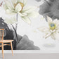 Elegant Lotus Floral Watercolor Mural Wallpaper