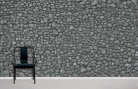 Realistic Grey Stone Texture Mural Wallpaper