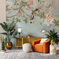 Vintage Floral Bird Botanical Mural Wallpaper