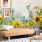 Bloomy Sunflowers Aesthetic Mural Hallway