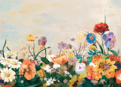 watercolor flowers wallpaper mural for room decor