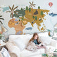 Colorful World Map Kids Room Mural Wallpaper