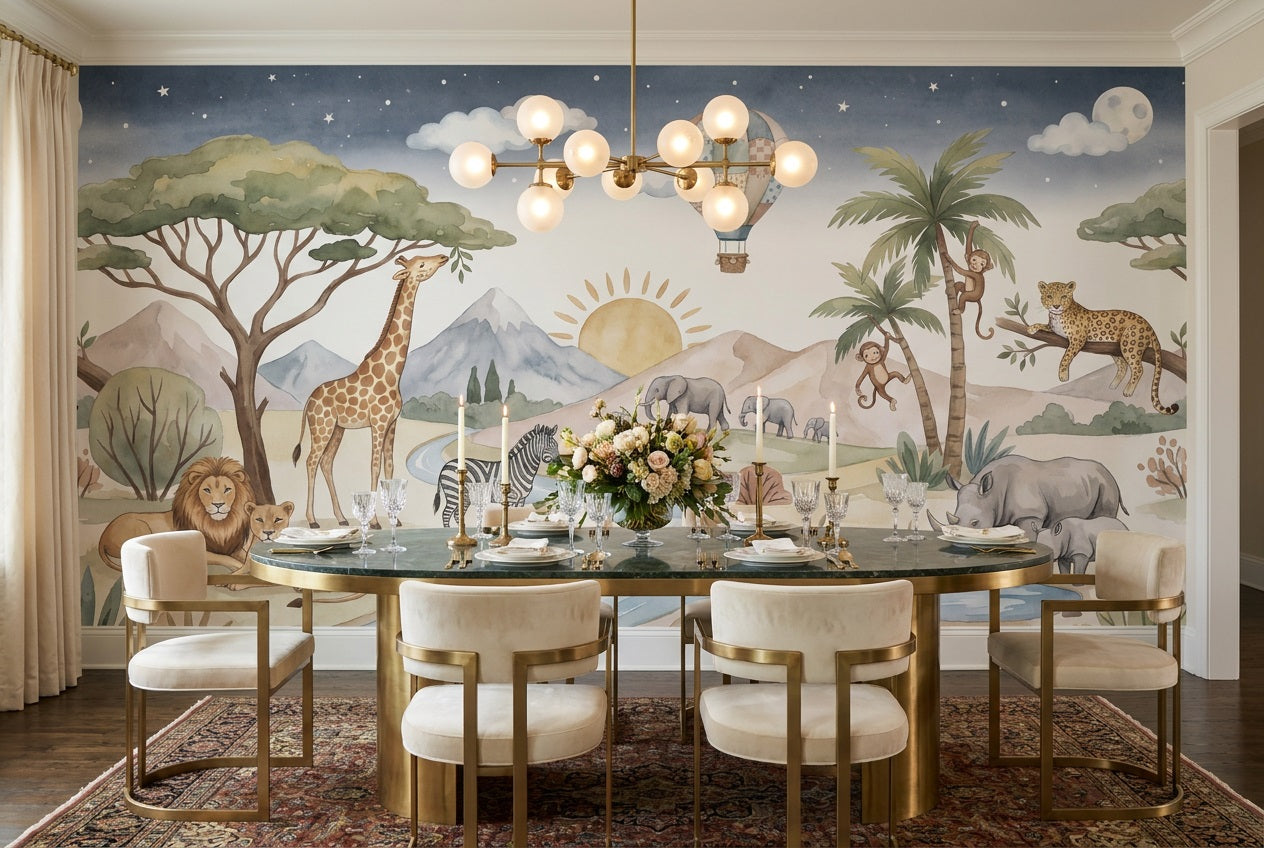 Blue Balloon Wallpaper Mural room scene