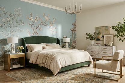 Blue Crane Garden Chinoiserie Wallpaper Mural - 4