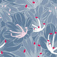 Blue Floral Botanical Mural Wallpaper