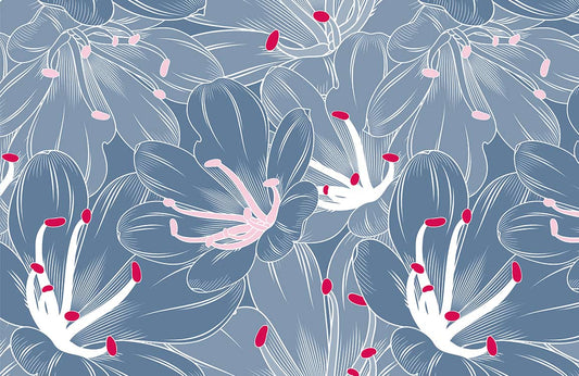 Abstract Watercolor Pink Blue Wallpaper Mural