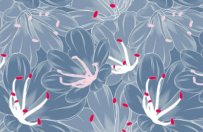 Abstract Watercolor Pink Blue Wallpaper Mural