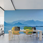 Serene Blue Mountain Lake Mural Wallpaper