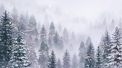 Light Blue Winter Forest Wallpaper Mural